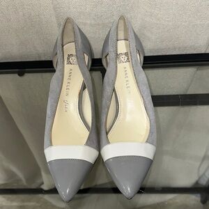 Anne Klein Two-Tone Gray and White Flats